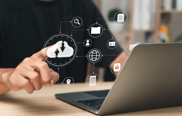 L'informatique en nuage Technologie de transfert de documents numériques Échange d'informations avec la technologie du nuage Internet Partage de fichiers d'entreprise via un système de sauvegarde en nuage informatique