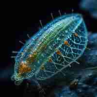 Photo infusoria aquatique les minuscules ciliés et flagellés créent un écosystème dynamique incarnant la biodiversité complexe dans les environnements aquatiques révélant le monde caché de minuscules formes de vie dynamiques