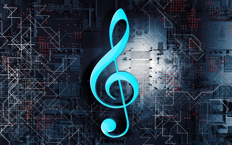 Photo ingénierie du son et concept de musique dubstep. créer un design musical. clé de clé.