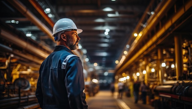 un ingénieur à casque blanc