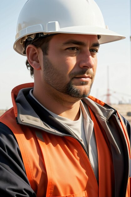 Un ingénieur civil travaillant à la construction d'un bâtiment