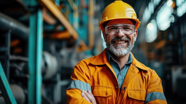 Ingénieur confiant dans l'usine