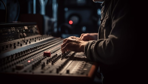 Ingénieur du son expert mixant de la musique en studio générée par l'IA