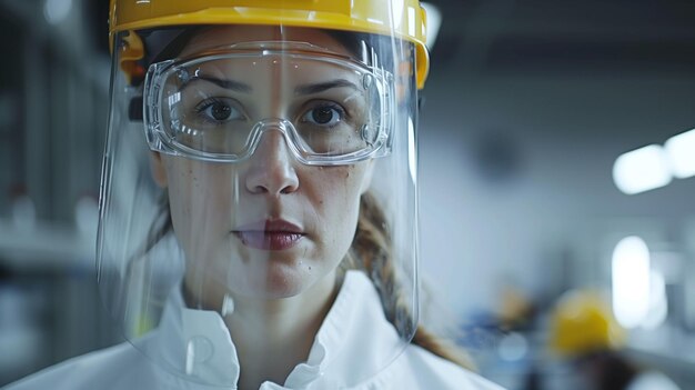 Ingénieur industriel concentré avec des lunettes de protection