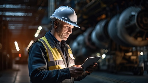 Ingénieur industriel étudiant la documentation technique