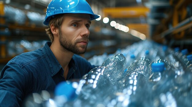 Ingénieur et matériau recyclable Un ingénieur qui s'intéresse au recyclage des déchets Pour procéder