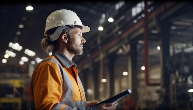 Ingénieur professionnel de l'industrie lourde portant un casque