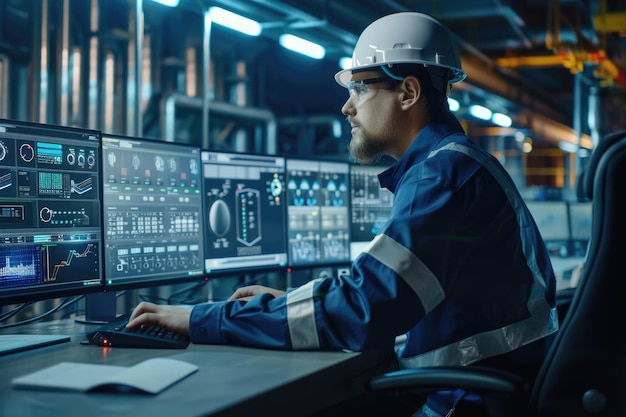 L'ingénieur utilise l'industrie 40 pour le contrôle des procédés de l'usine