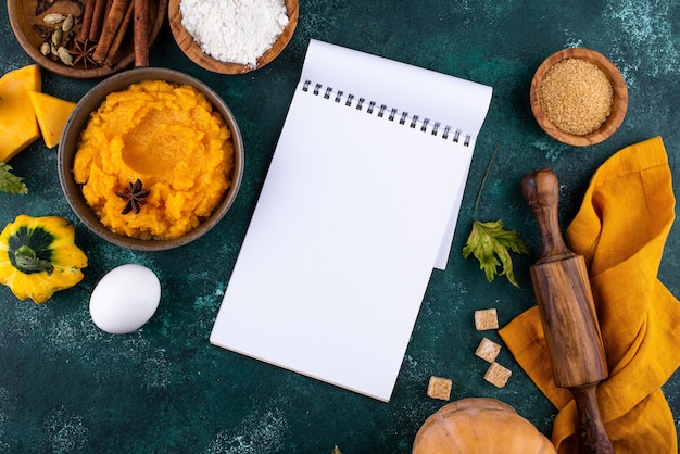 Ingrédient pour la cuisson de la tarte à la citrouille