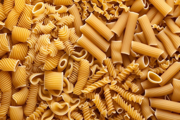 Ingrédient texture de fond italienne spaghettis pâtes nourriture saine macaroni crues non cuites IA générative