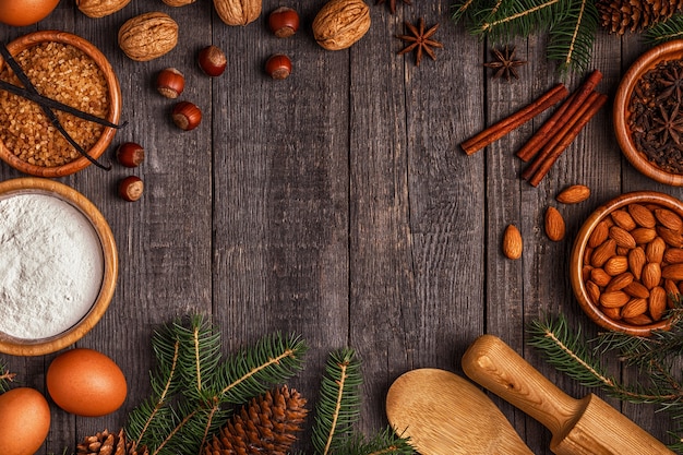 Ingrédients de cuisson pour la cuisine de Noël