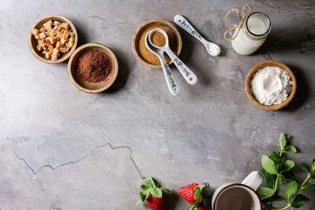 Ingrédients pour la cuisson du gâteau