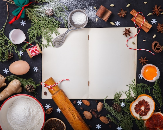 Ingrédients pour la cuisson de Noël