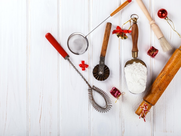 Ingrédients pour la cuisson de la pâtisserie de Noël