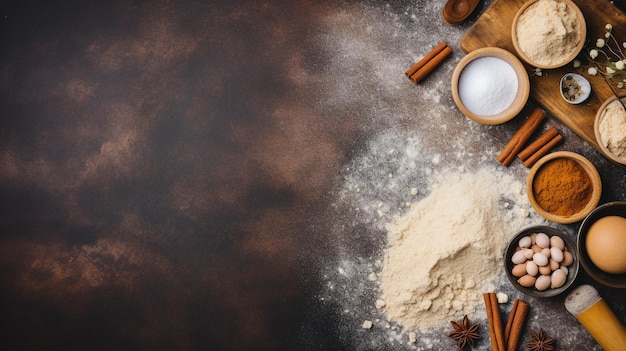 Ingrédients pour la cuisson sur table en bois