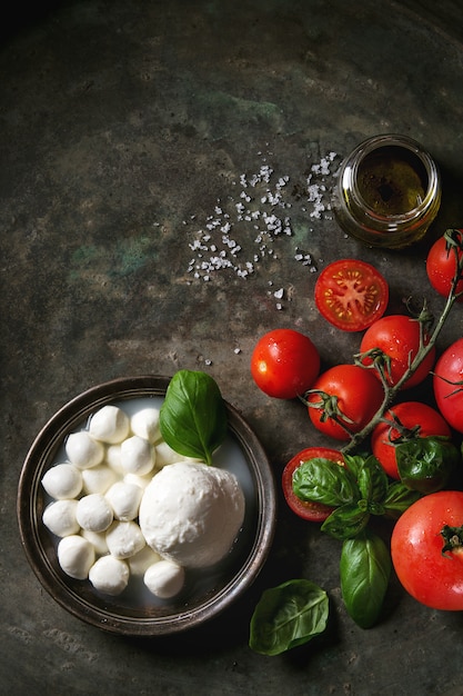 Ingrédients pour la salade caprese