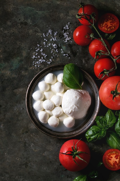 Ingrédients pour la salade caprese