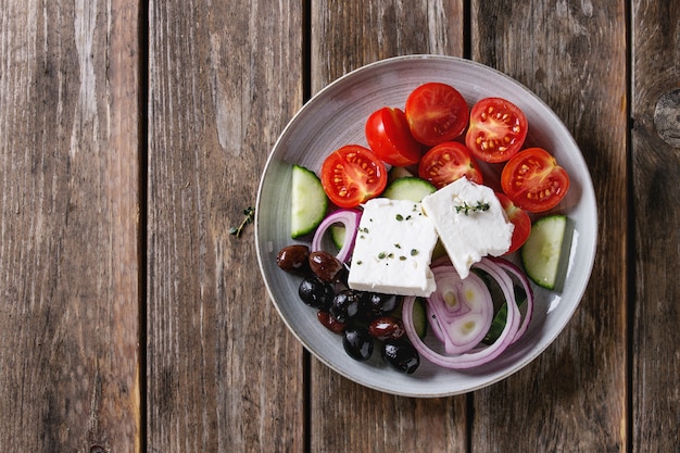 Ingrédients pour la salade grecque