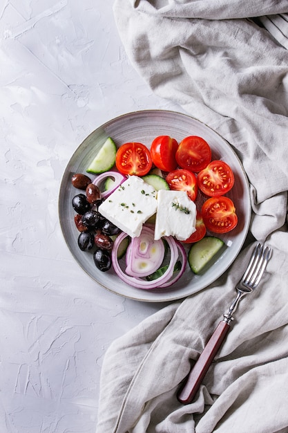 Ingrédients pour la salade grecque