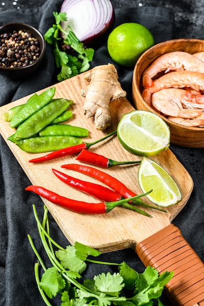 Ingrédients pour la soupe Tom Kha Gai