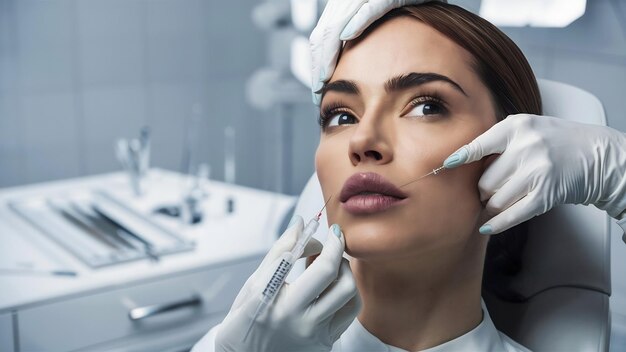 Injection de botox cosmétique dans les lèvres