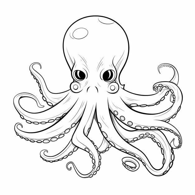 Photo inktastic octopal style dessin animé octopus coloriage amusant pour les enfants