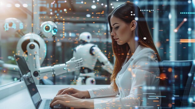 L'innovation où les robots et les gens se rencontrent L'ère numérique Un monde où la technologie et les humains coexistent