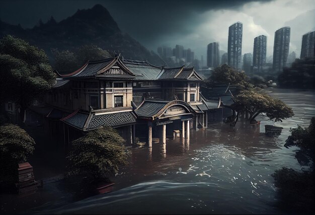 Photo inondation en chine catastrophe naturelle