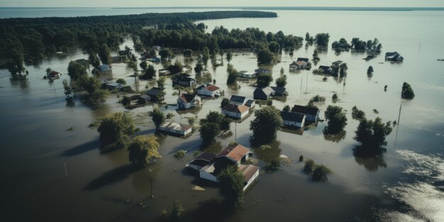 inondation dans la ville IA générative