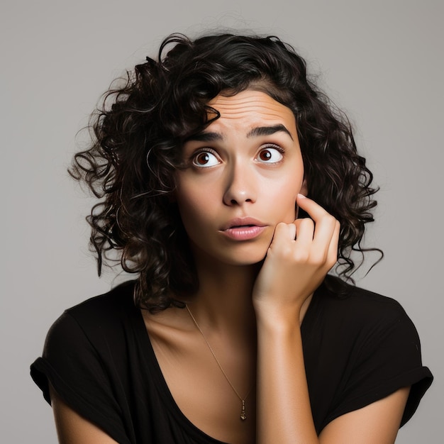 L'inquiétude face au visage capturant l'anxiété d'une personne latine sur une toile vierge