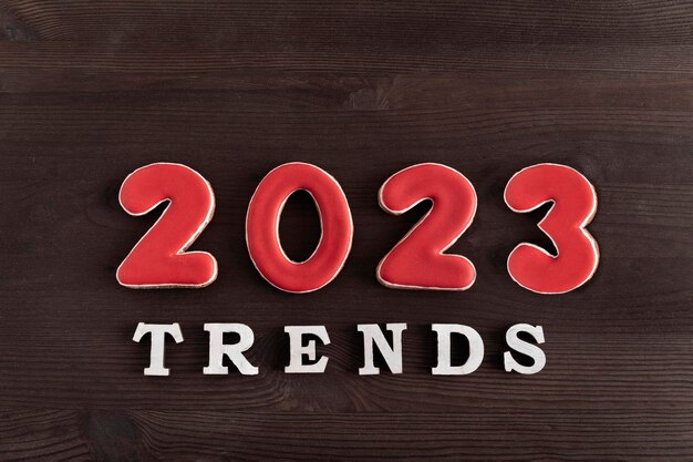 Inscription 2023 tendances sur fond de bois Destinations populaires en 2023