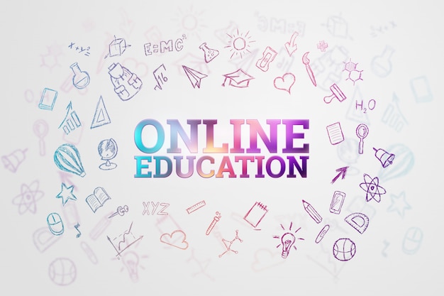 inscription colorée éducation en ligne sur la lumière