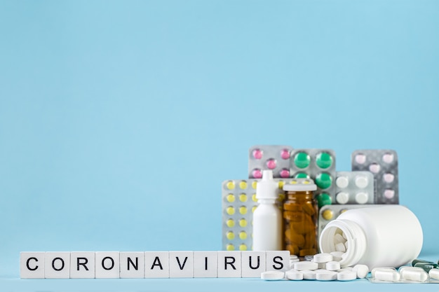 L'inscription Coronavirus. Épidémie de coronavirus chinois. Coronavirus du syndrome respiratoire oriental.