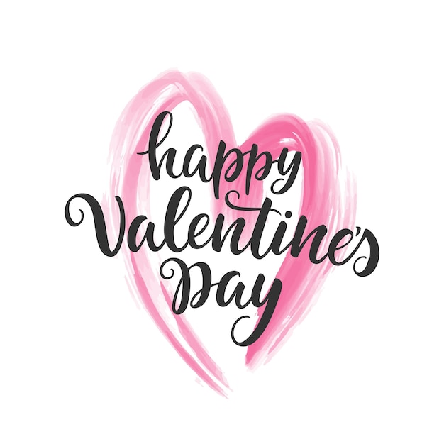 Inscription de lettrage de script Happy Valentines Day