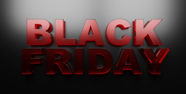 Photo inscription publicitaire sur le black friday