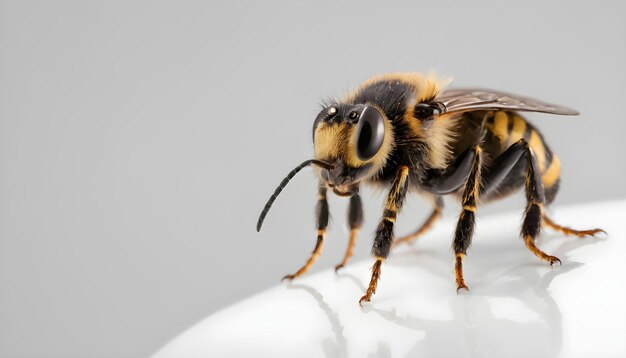 Photo insecte animal d'abeille isolé sur fond blanc