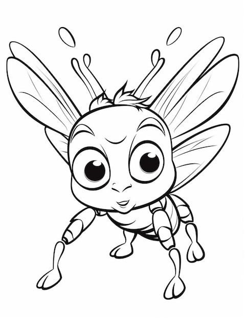 Un insecte de dessin animé avec de grands yeux et un gros nez ai génératif