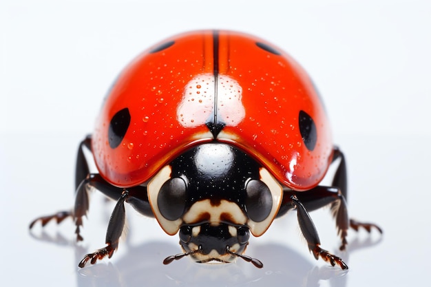 un insecte femelle avec des taches noires sur le dos