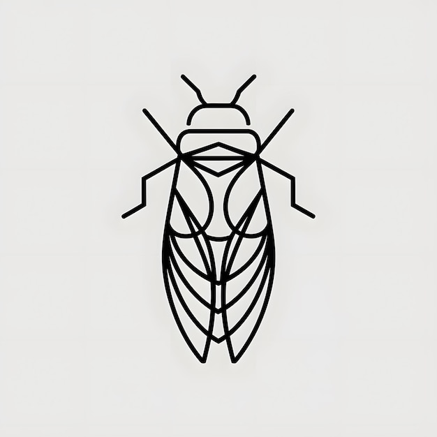 Insecte de grillon minimaliste fait avec des formes géométriques