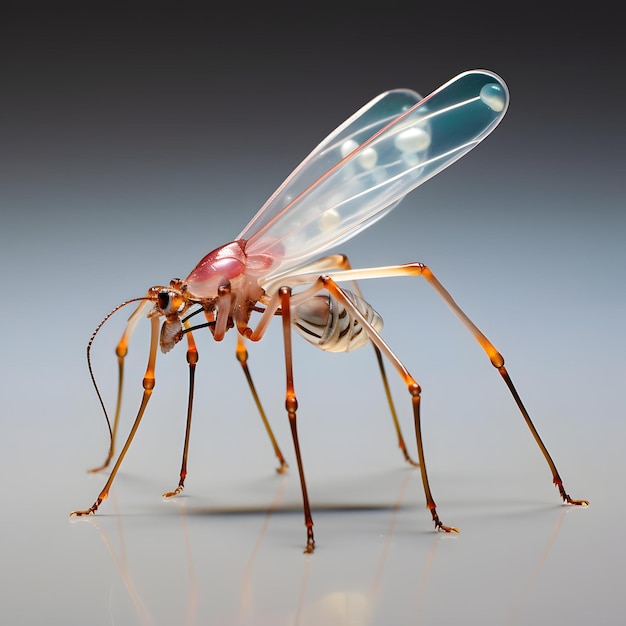 Un insecte sautillant avec des cristaux transparents