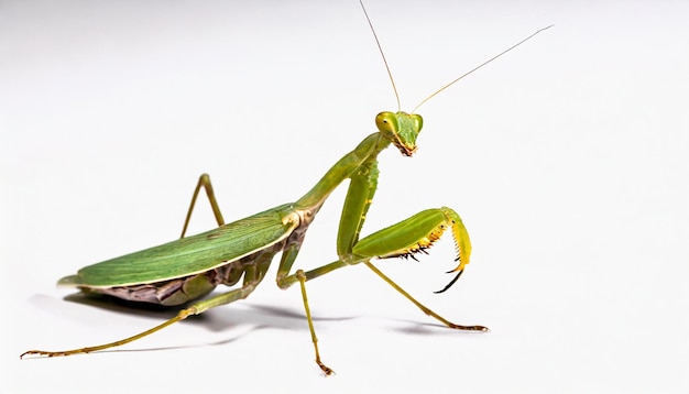 Photo insectes isolés à fond blanc mantis