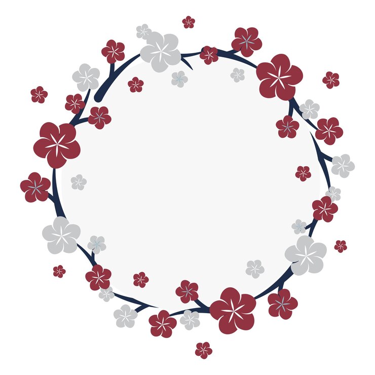 Photo insigne png de fleur japonaise à fond transparent