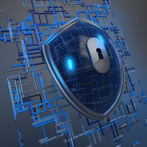 insigne de sécurité internet 3d