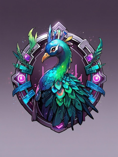 Insignia de ESports con pavo réel résumé