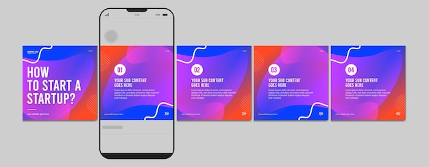 Instagram Carousel Template et Social Media Post Layout Design Set de business Carousel Post Il s'agit d'un ensemble de modèles d'affichage de messages sur les réseaux sociaux.