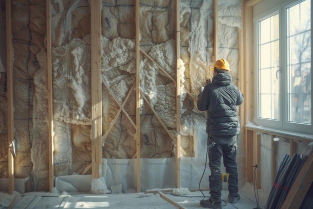 installateur de murs isolants dans la maison IA générative