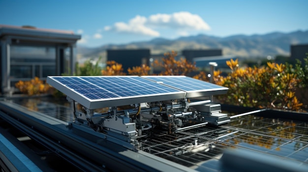 Installation de panneaux solaires sur des bâtiments pour l'industrie 40