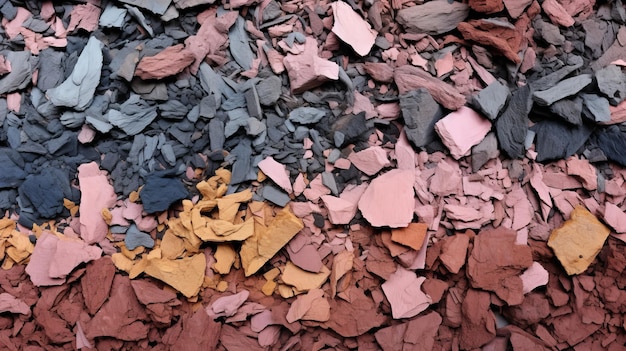 Une installation textile en terre cuite colorée Un mélange unique de caoutchouc et de fragments industriels