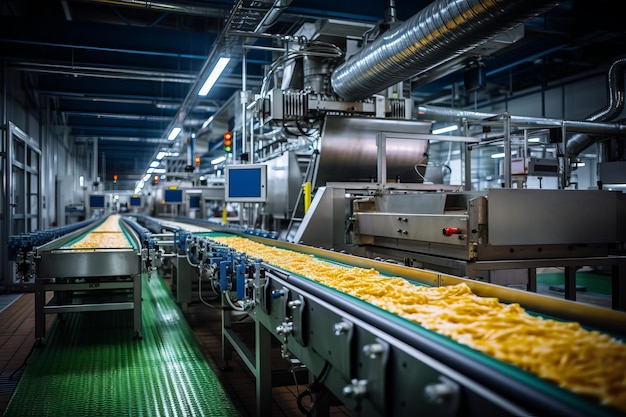 Installation de transformation des aliments avec IA générative pour bandes transporteuses