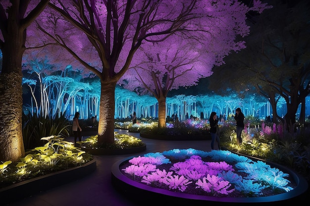 Installations d'éclairage interactif à LED conçues pour les jardins botaniques